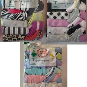 Lots Of 3 Packs Wonder Nation Girls Underwear Briefs & Matching Socks Size 10